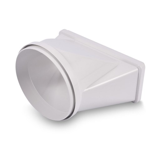 100mm Round To Flat Rectangular Horizontal Connector