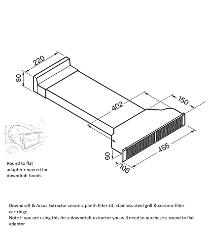 Downdraft & Arcus Recirculating Ceramic Plinth Kit