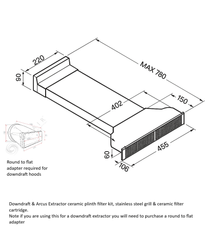 Downdraft & Arcus Recirculating Ceramic Plinth Kit